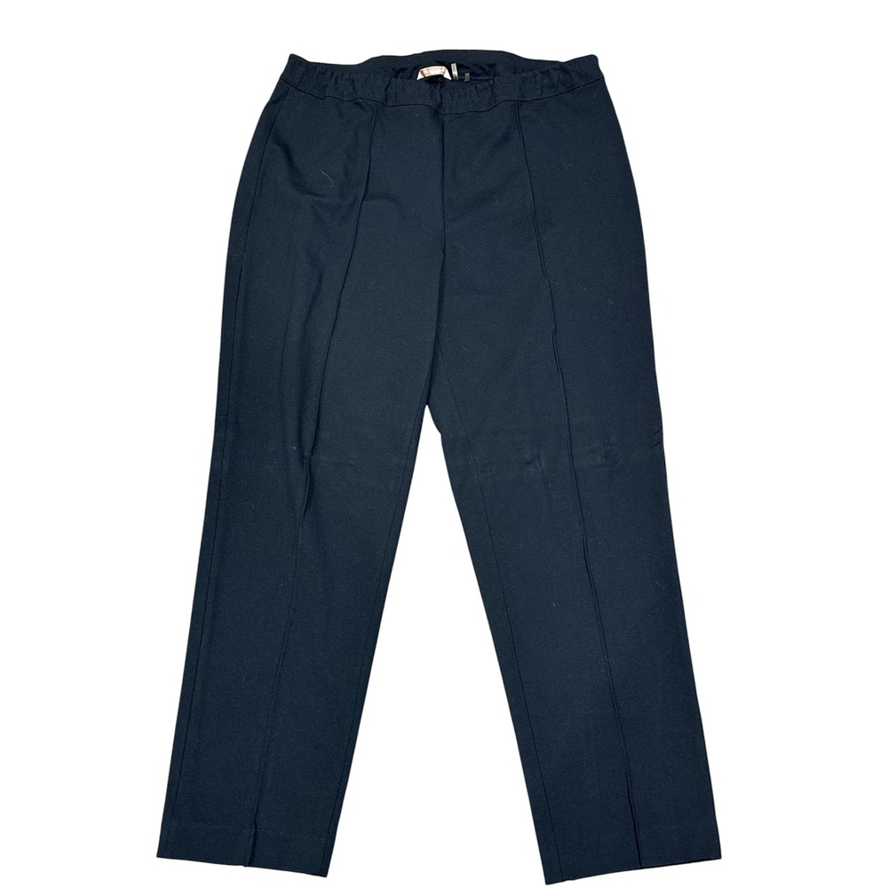Soft Surroundings Straight Leg  1X Pants Black Stretch Trouser Elastic Waist